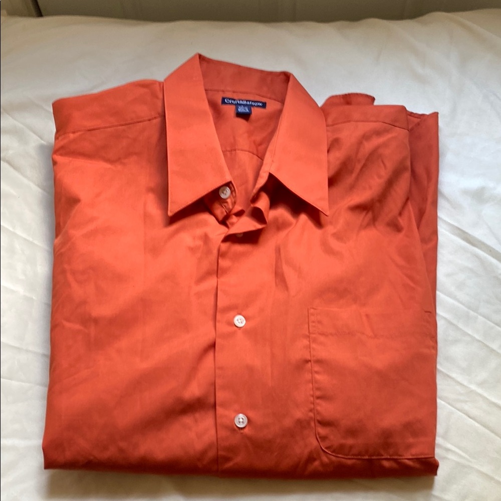Kenneth Cole Orange Casual Button Down Shirt